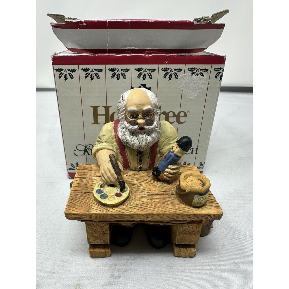 Christmas 1991 WANG HOLLYTREE SANTA AT WORKBENCH FIGURINE 4799WGT New In Box